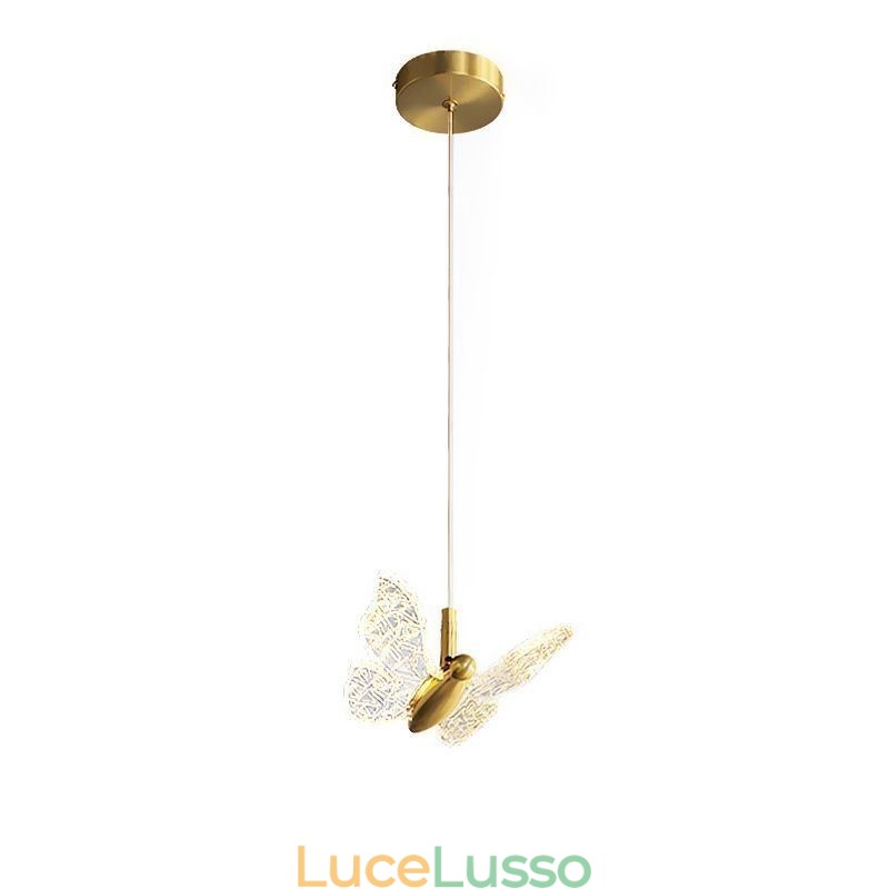 Lampada a sospensione a forma di farfalla in acrilico
