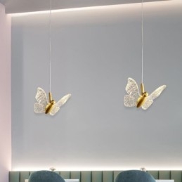 Lampada a sospensione a forma di farfalla in acrilico