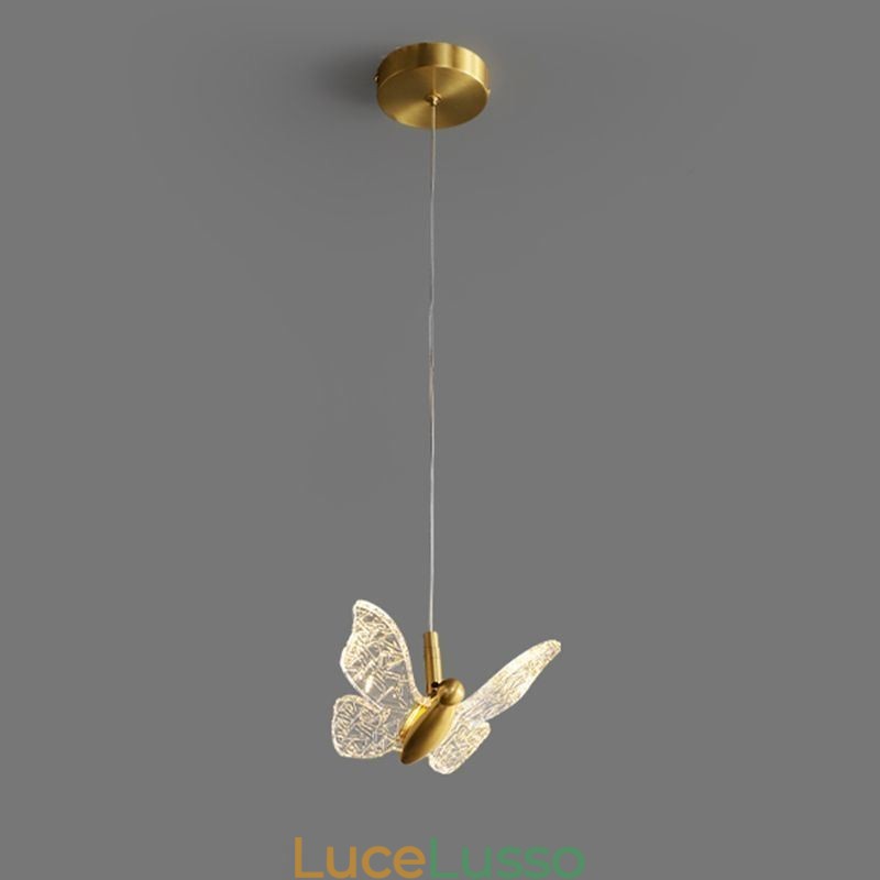 Lampada a sospensione a forma di farfalla in acrilico