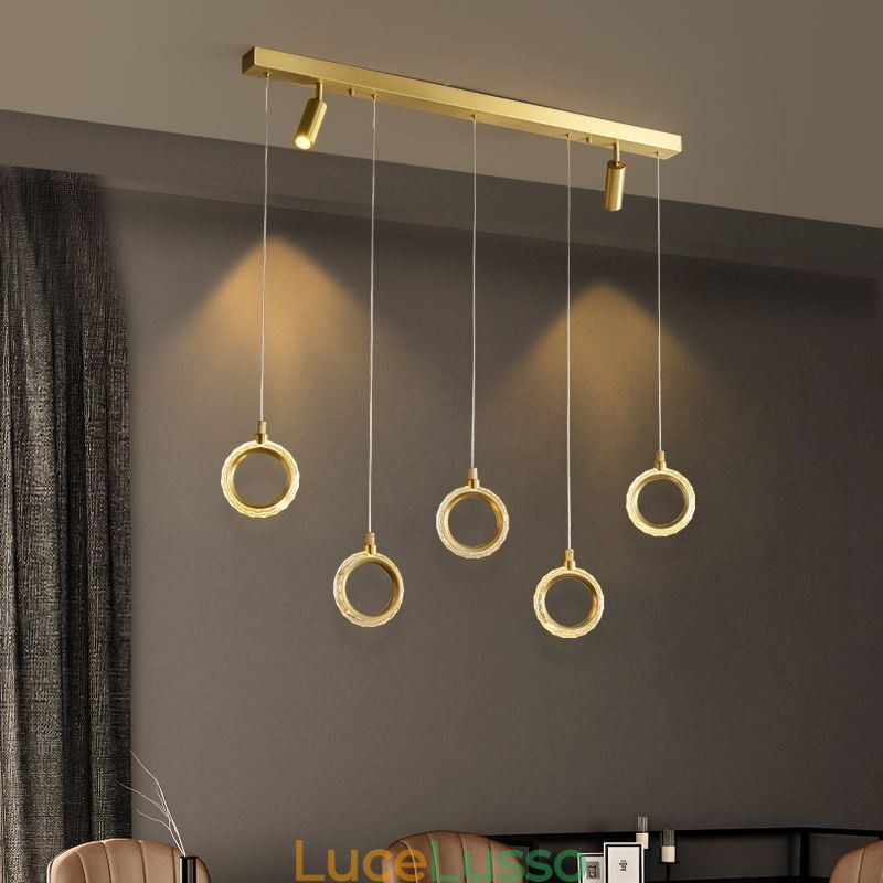 Lampada a sospensione in acrilico con faretto