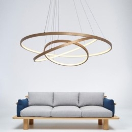 Lampada a sospensione Lampadario moderno Illuminazione 3 anelli Lampada da soffitto