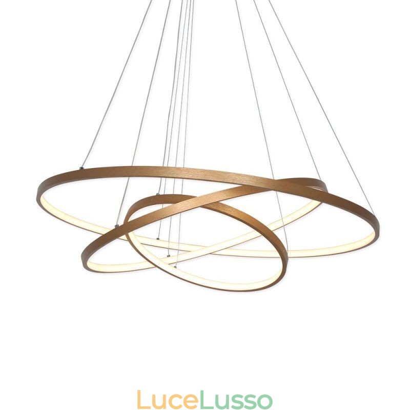 Lampada a sospensione Lampadario moderno Illuminazione 3 anelli Lampada da soffitto