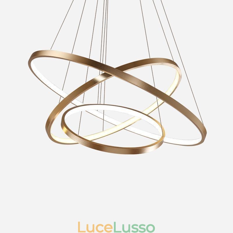 Lampada a sospensione Lampadario moderno Illuminazione 3 anelli Lampada da soffitto