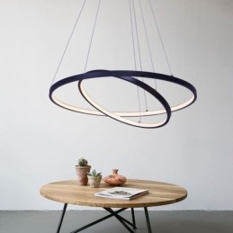 Moderna semplice lampada a sospensione in alluminio a doppio anello lampada a sospensione