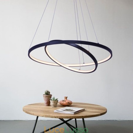 Moderna semplice lampada a sospensione in alluminio a doppio anello lampada a sospensione Moderna semplice lampada a sospensione in alluminio a doppio anello lampada a sospensione