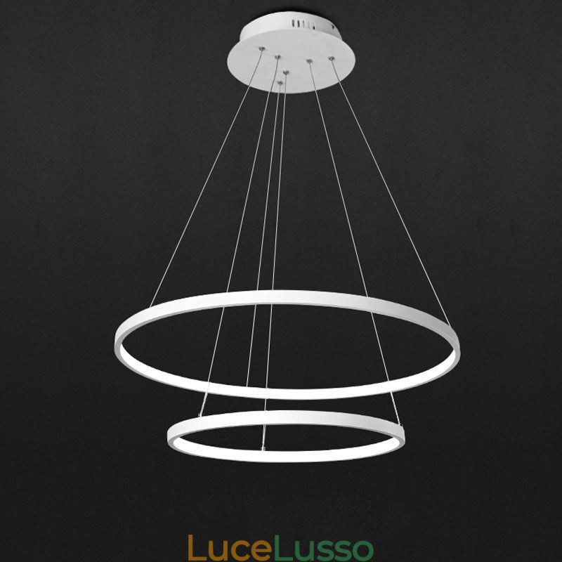 Moderna semplice lampada a sospensione in alluminio a doppio anello lampada a sospensione