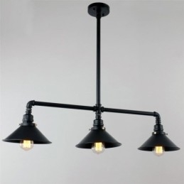 Lampadario a sospensione con tubo dell'acqua vintage industriale retrò a 3 luci, stile rustico country