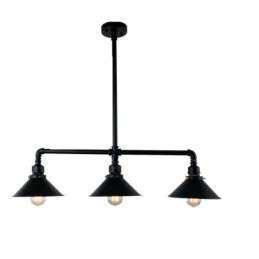 Lampadario a sospensione con tubo dell'acqua vintage industriale retrò a 3 luci, stile rustico country