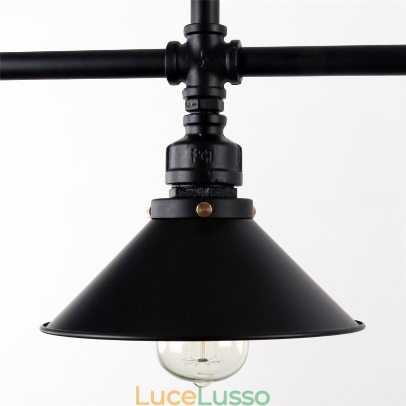 Lampadario a sospensione con tubo dell'acqua vintage industriale retrò a 3 luci, stile rustico country