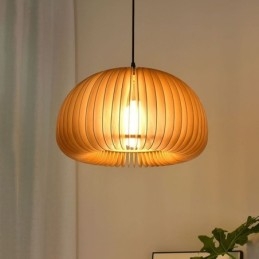 Lampada a sospensione in stile retrò, lampada a sospensione in tiglio con zucca