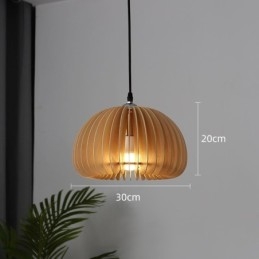 Lampada a sospensione in stile retrò, lampada a sospensione in tiglio con zucca