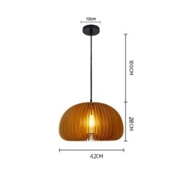 Lampada a sospensione in stile retrò, lampada a sospensione in tiglio con zucca
