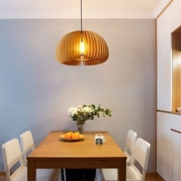 Lampada a sospensione in stile retrò, lampada a sospensione in tiglio con zucca