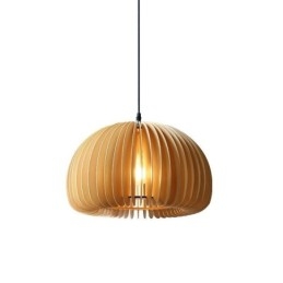 Lampada a sospensione in stile retrò, lampada a sospensione in tiglio con zucca