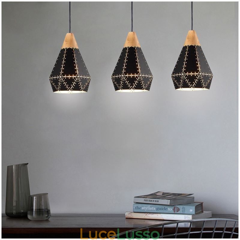 Lampada a sospensione retrò vintage industriale con paralume cavo