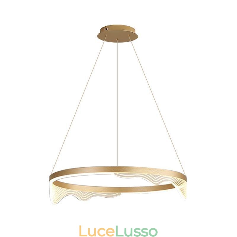 Lampada a sospensione nordica in alluminio Golden Wave Ripple Lampada a sospensione