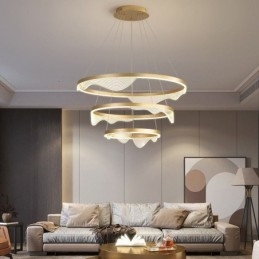 Lampada a sospensione Golden Wave Ripple Lampada a sospensione 3 luci