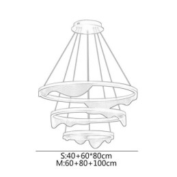 Lampada a sospensione Golden Wave Ripple Lampada a sospensione 3 luci