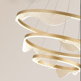 Lampada a sospensione Golden Wave Ripple Lampada a sospensione 3 luci