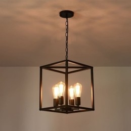 Lampada a sospensione moderna e semplice in gabbia di ferro