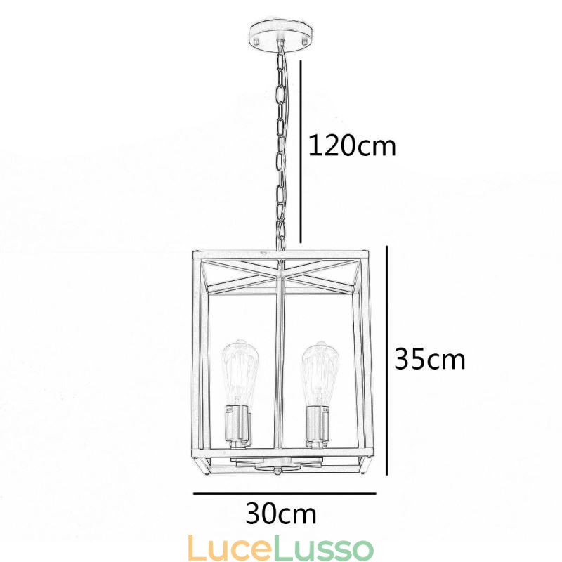 Lampada a sospensione moderna e semplice in gabbia di ferro