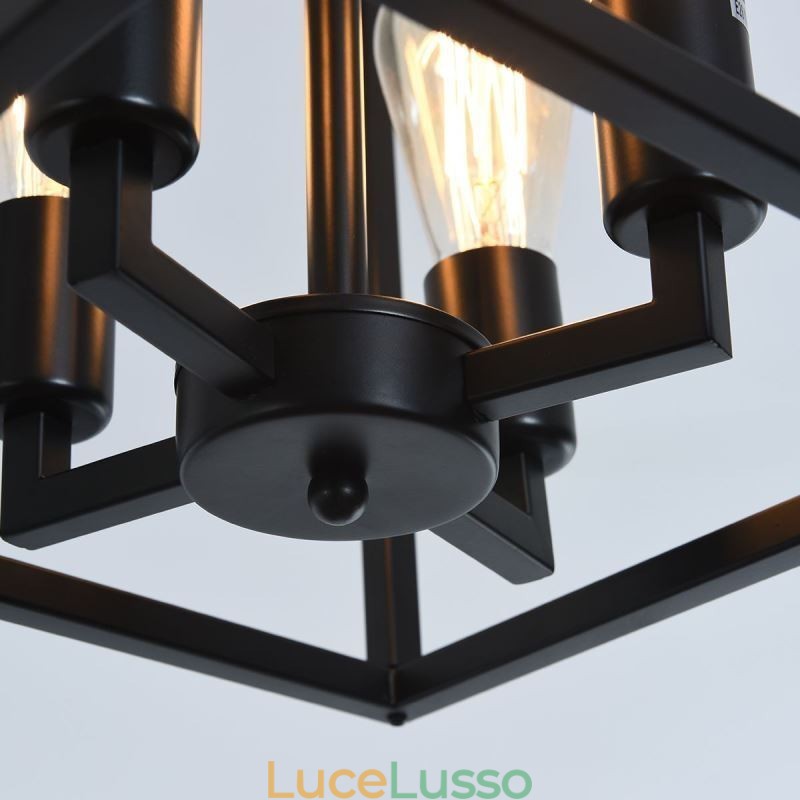 Lampada a sospensione moderna e semplice in gabbia di ferro