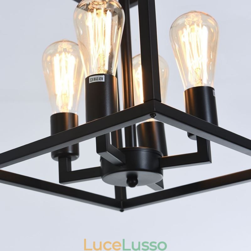 Lampada a sospensione moderna e semplice in gabbia di ferro
