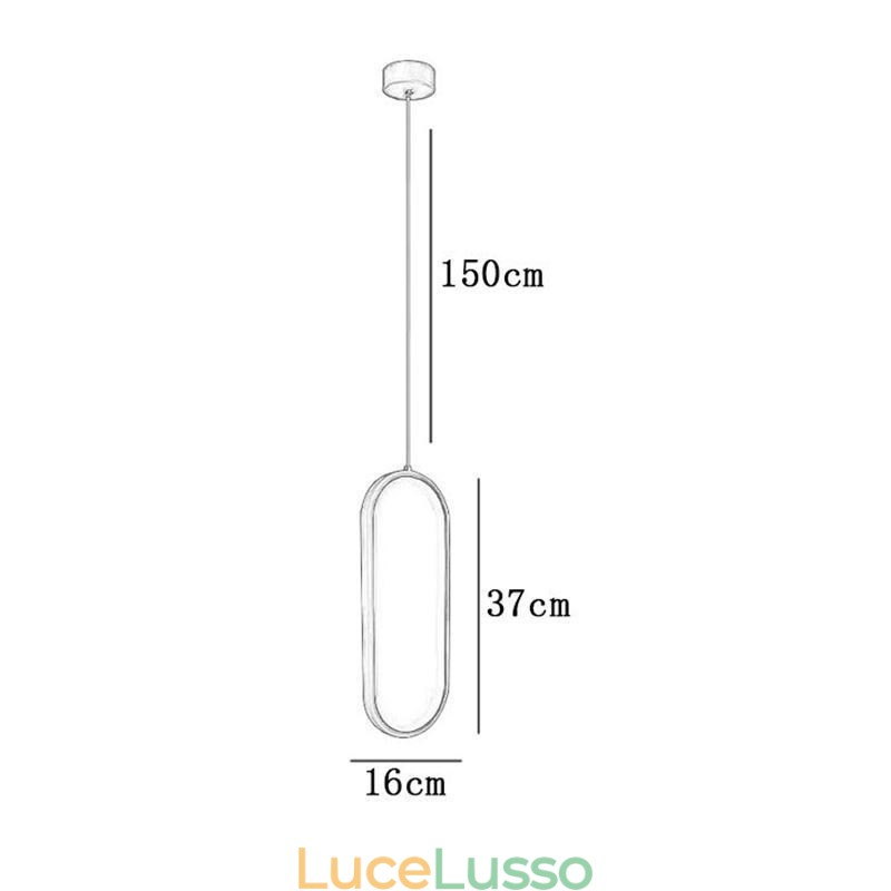 Lampada a sospensione ovale in acrilico, lampada decorativa