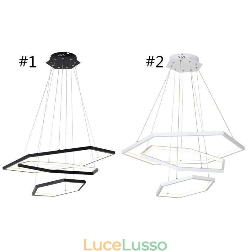 Lampada a sospensione esagonale moderna