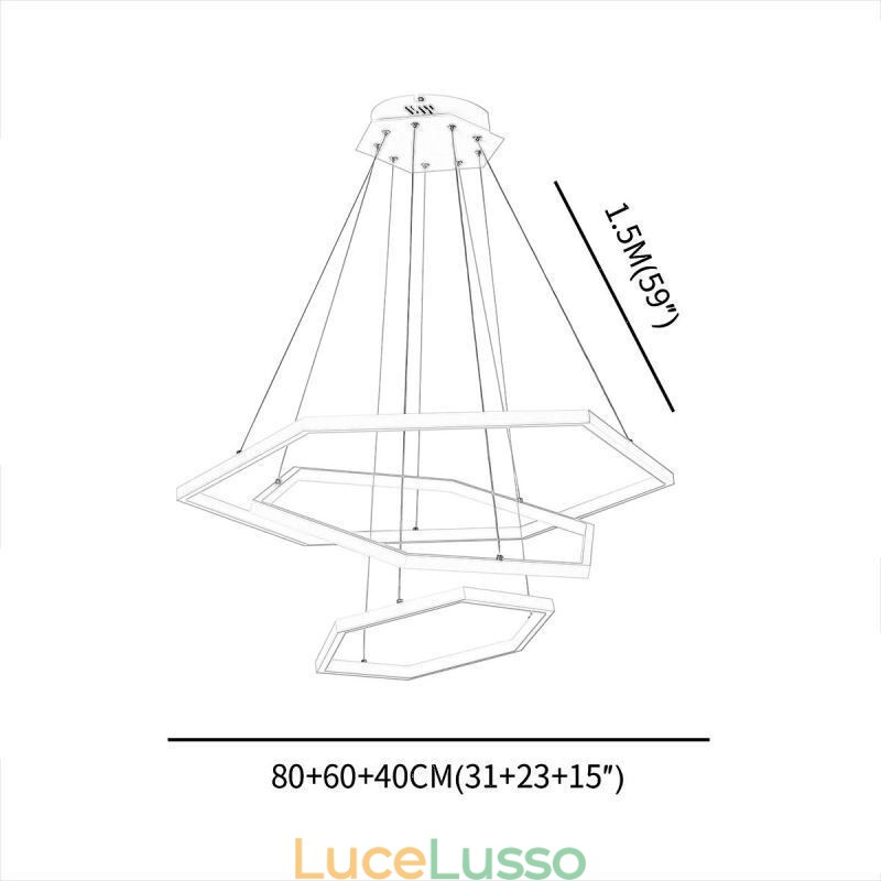 Lampada a sospensione esagonale moderna