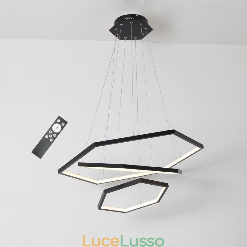 Lampada a sospensione esagonale moderna