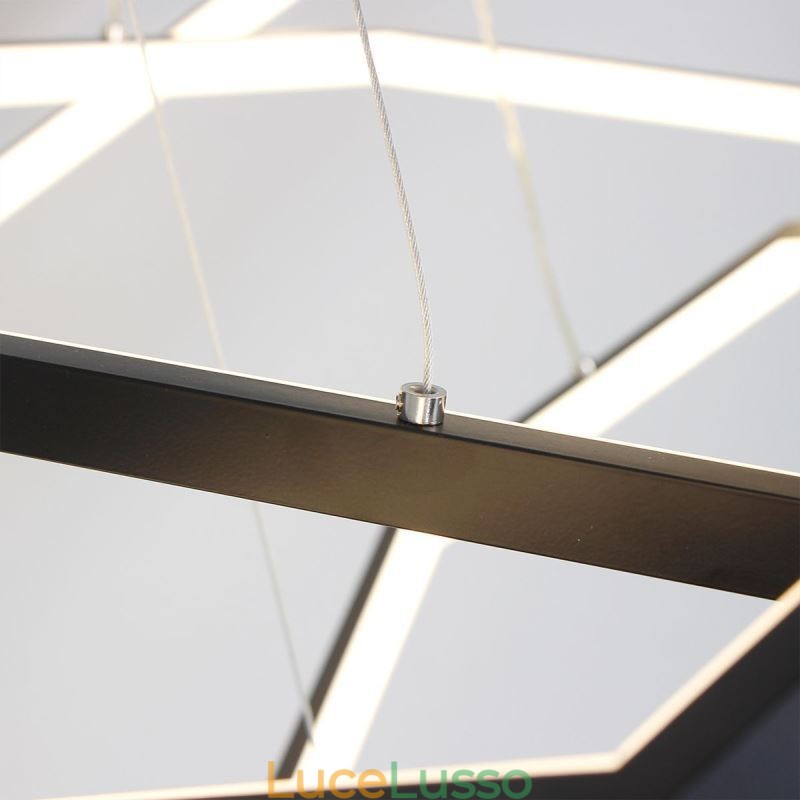 Lampada a sospensione esagonale moderna