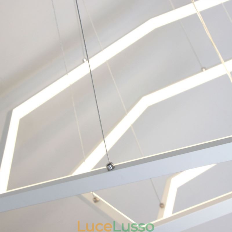 Lampada a sospensione esagonale moderna