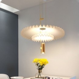 Moderna lampada a sospensione plissettata in acrilico illuminazione decorativa