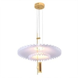 Moderna lampada a sospensione plissettata in acrilico illuminazione decorativa
