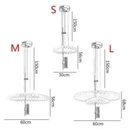 Moderna lampada a sospensione plissettata in acrilico illuminazione decorativa