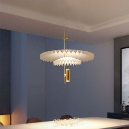 Moderna lampada a sospensione plissettata in acrilico illuminazione decorativa