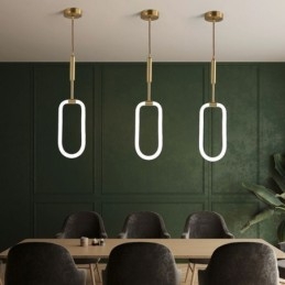 Moderna lampada a sospensione semplice in ottone