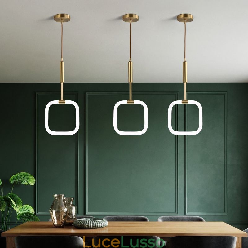 Moderna lampada a sospensione semplice in ottone
