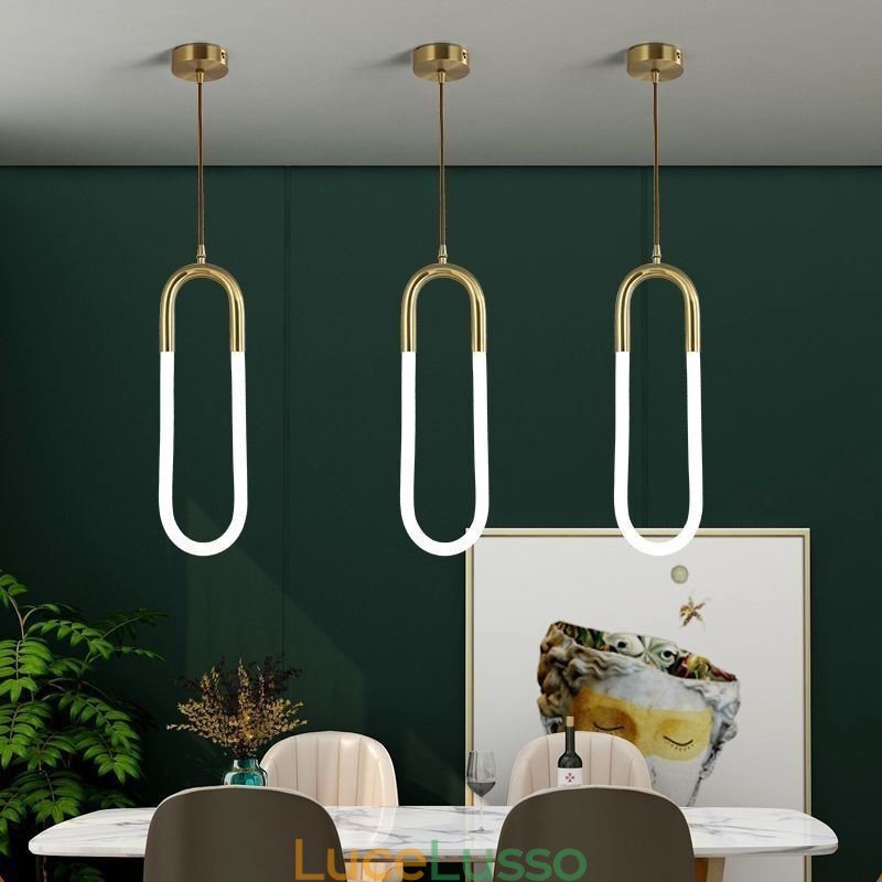 Moderna lampada a sospensione semplice in ottone