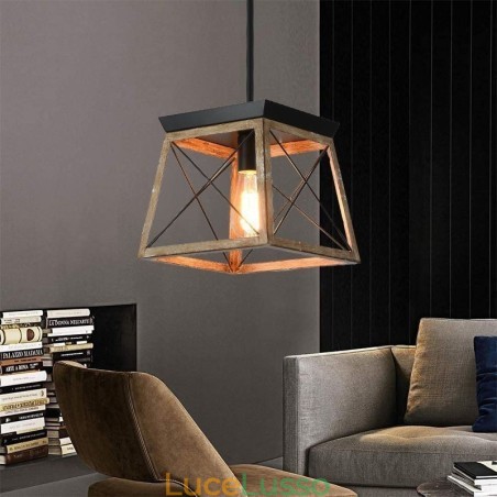 Lampada a sospensione a luce singola in stile vintage