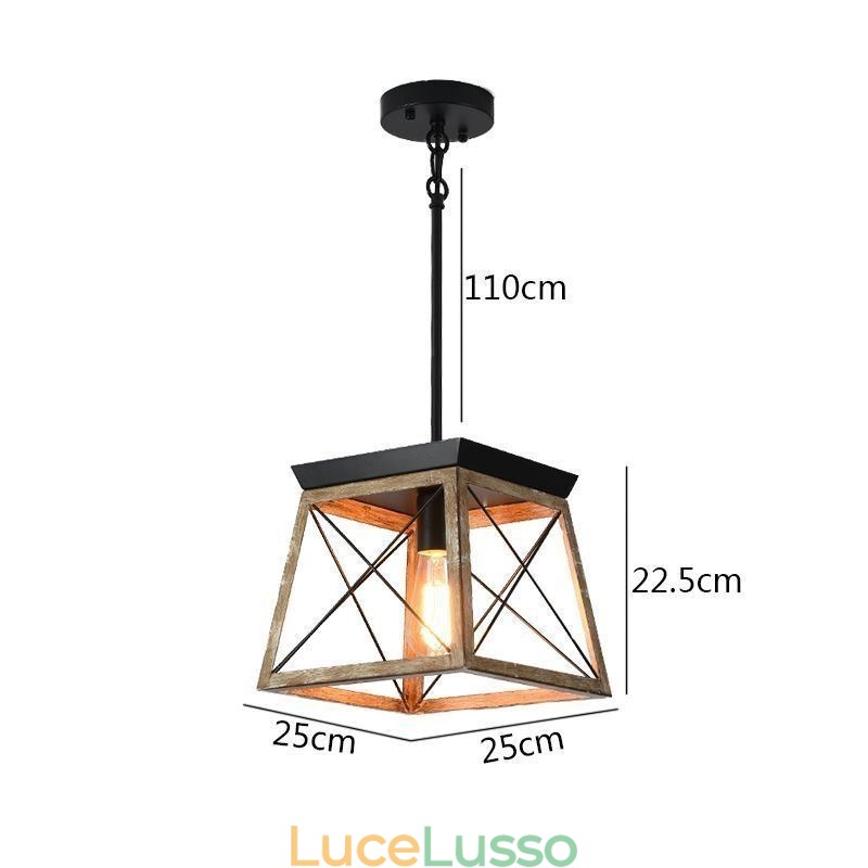 Lampada a sospensione a luce singola in stile vintage