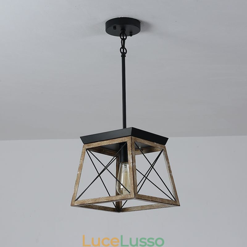 Lampada a sospensione a luce singola in stile vintage