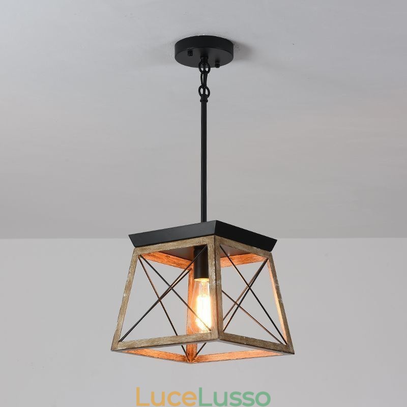 Lampada a sospensione a luce singola in stile vintage