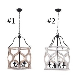 Lampada a sospensione a lanterna in stile vintage a 4 luci