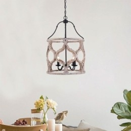Lampada a sospensione a lanterna in stile vintage a 4 luci