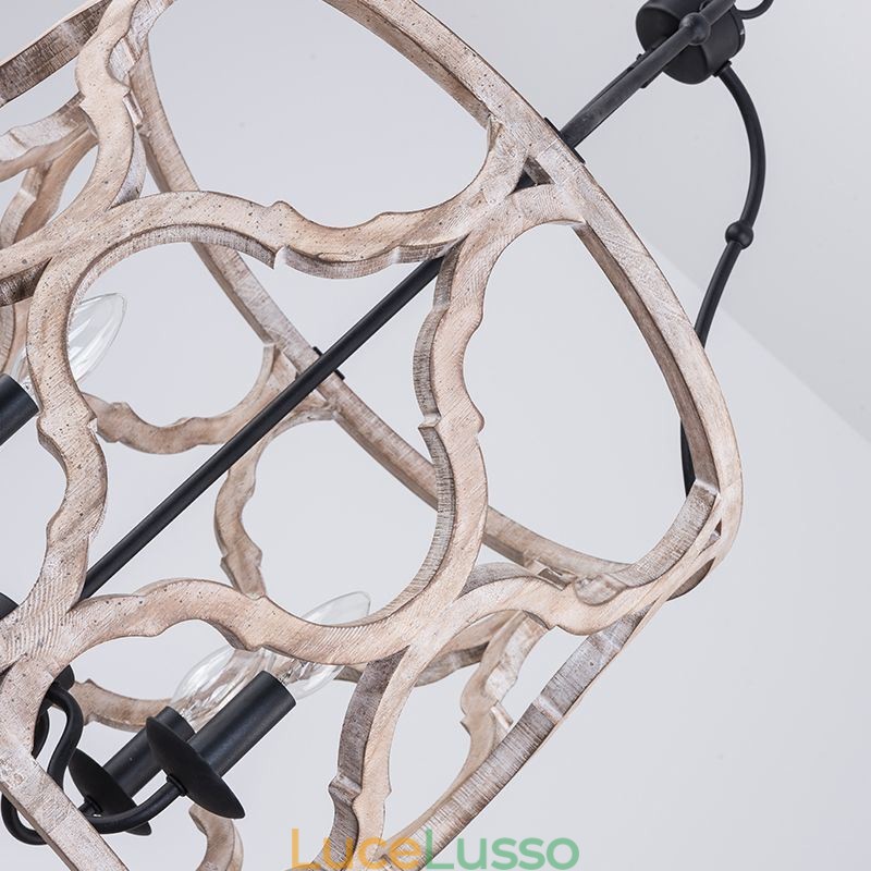 Lampada a sospensione a lanterna in stile vintage a 4 luci