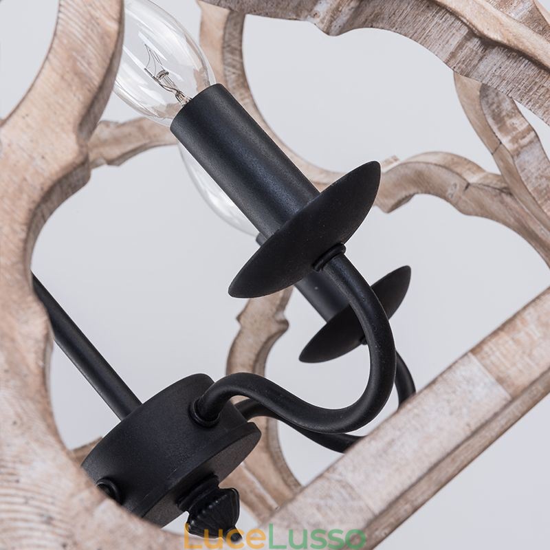 Lampada a sospensione a lanterna in stile vintage a 4 luci