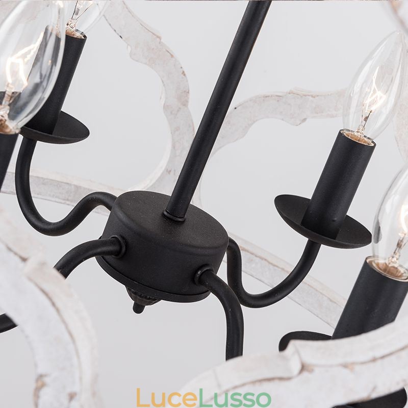 Lampada a sospensione a lanterna in stile vintage a 4 luci