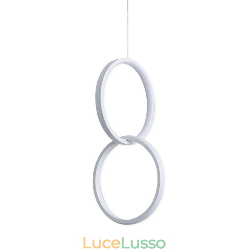 Lampada a sospensione minimalista a doppio anello